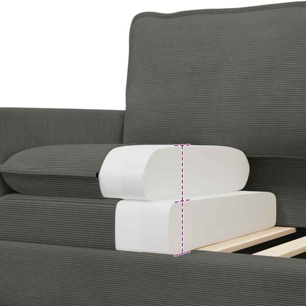 VidaXL Kanapé Szett 2 pcs Sötétszürke Szövet
