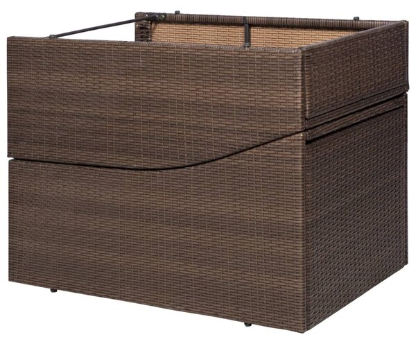 Barna polyrattan napozóágy párnával