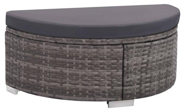 VidaXL 8 darabos szürke polyrattan kerti bútor szett párnákkal