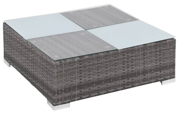 8-részes szürke polyrattan kerti bútorszett párnákkal