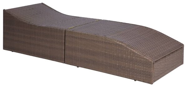 Barna polyrattan napozóágy párnával