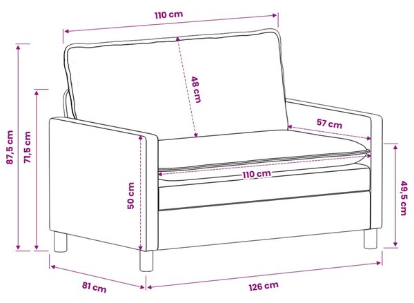 VidaXL Kanapé Szett 2 pcs Tópszínű Poliészter