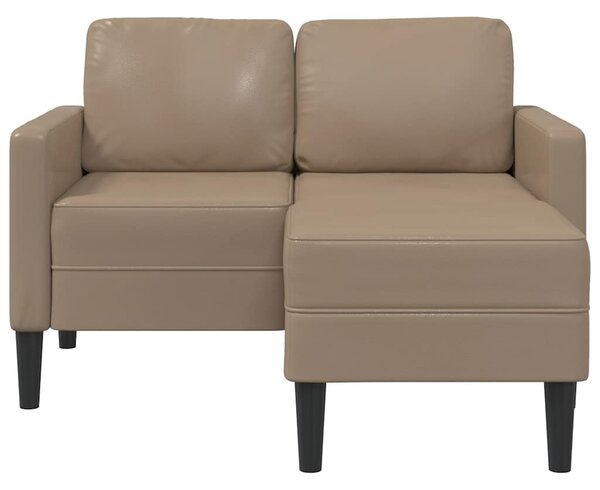 VidaXL cappuccino műbőr 2 üléses kanapé L-alakú kanapéval 125 cm