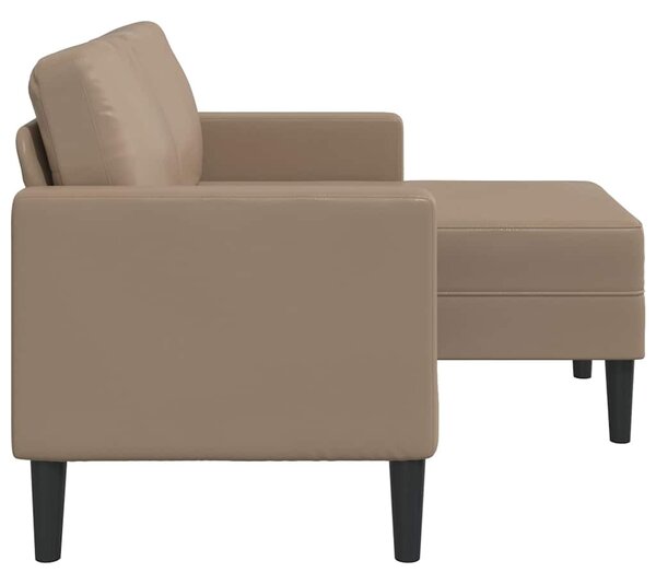 VidaXL cappuccino műbőr 2 üléses kanapé L-alakú kanapéval 125 cm