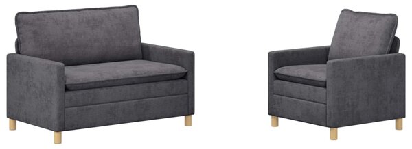 VidaXL Kanapé Szett 2 pcs Sötétszürke Poliészter