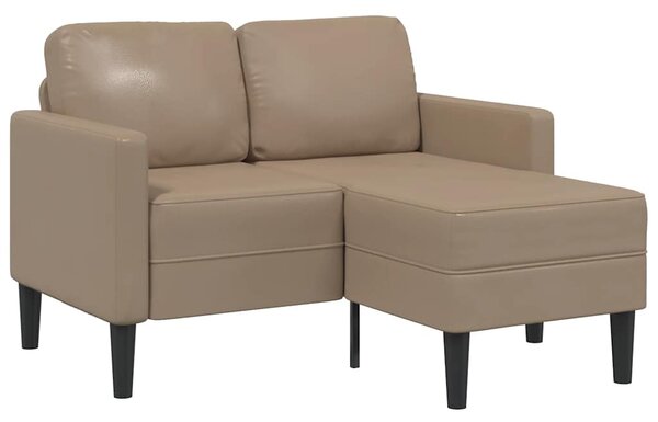 VidaXL cappuccino műbőr 2 üléses kanapé L-alakú kanapéval 125 cm