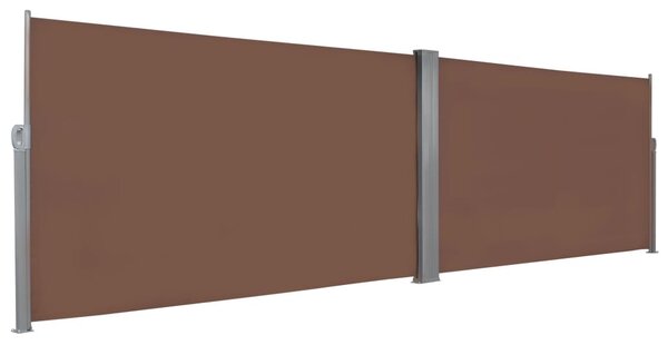Barna behúzható oldalsó napellenző 160 x 600 cm