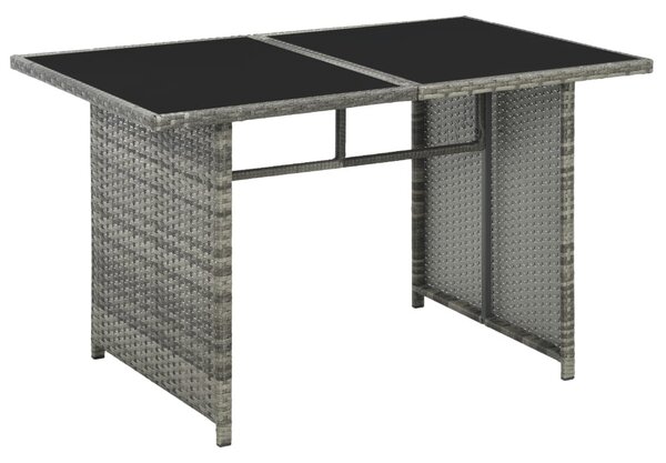 10-részes szürke polyrattan kerti bútorszett párnákkal