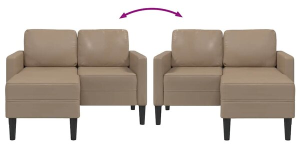 VidaXL cappuccino műbőr 2 üléses kanapé L-alakú kanapéval 125 cm