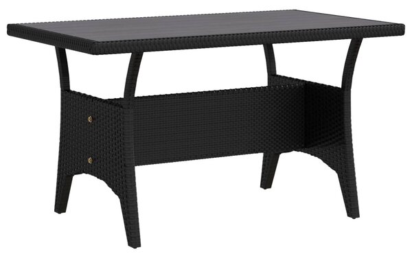 VidaXL Kültéri étkező szett 3 pcs Fekete polirattan
