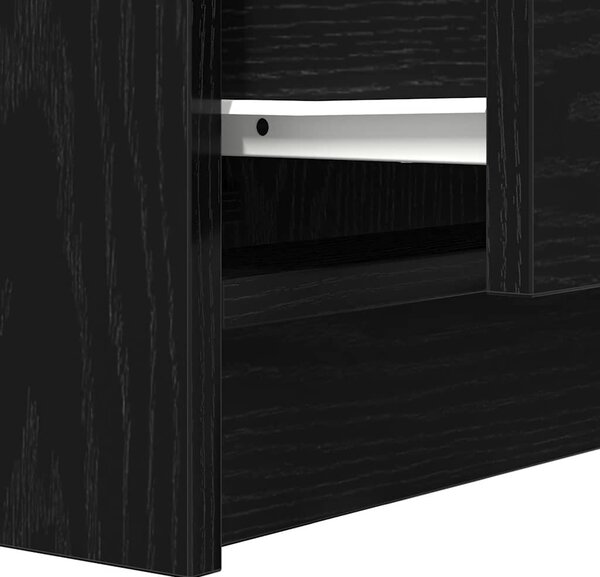 Fekete éjjeliszekrény 2 fiókkal 38x34x80 cm
