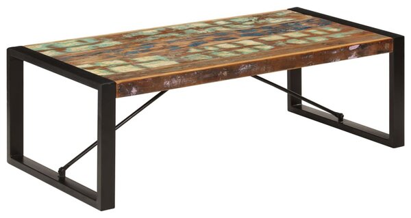 Tömör újrahasznosított fa dohányzóasztal 120 x 60 x 40 cm