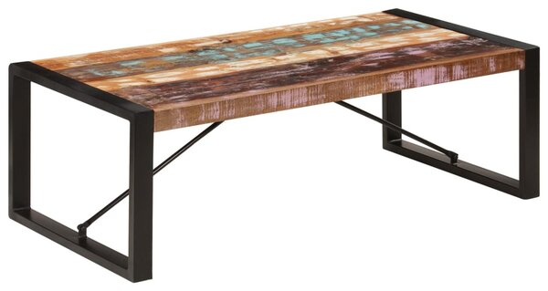 Tömör újrahasznosított fa dohányzóasztal 120 x 60 x 40 cm