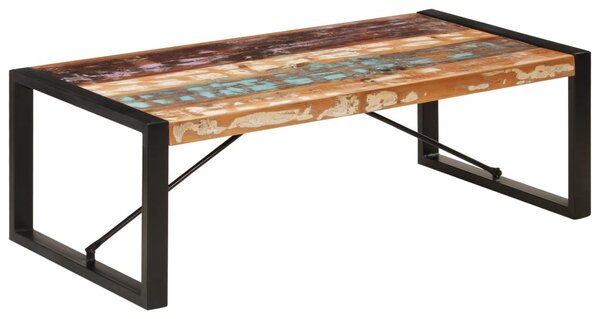 Tömör újrahasznosított fa dohányzóasztal 120 x 60 x 40 cm