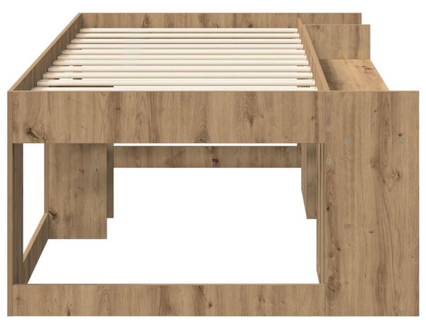 Gyerekágy keret tárolóval Kézműves Tölgy 75 x 190 cm Szerelt Fa