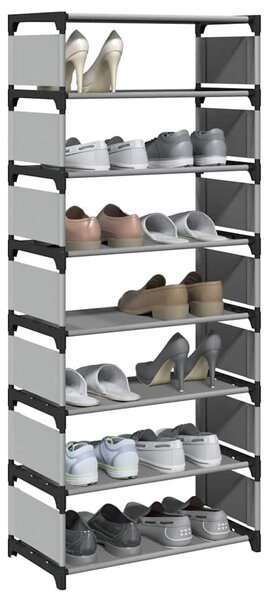 Fekete nem szőtt szövetből cipőállvány 8 szintes 54x28x124 cm