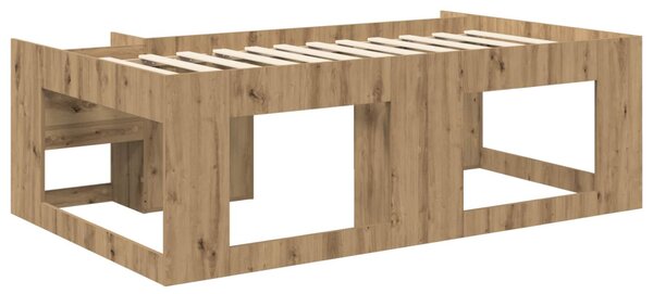 Gyerekágy keret tárolóval Kézműves Tölgy 75 x 190 cm Szerelt Fa
