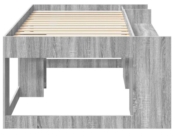 Gyerekágy keret tárolóval Szürke Sonoma 90 x 200 cm Szerelt Fa
