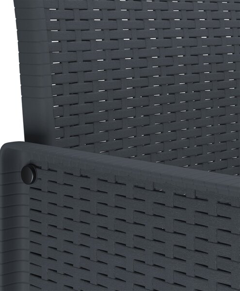 VidaXL Kert étkező szett 3 pcs Antracit Polipropilén