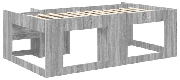 Gyerekágy keret tárolóval Szürke Sonoma 90 x 200 cm Szerelt Fa