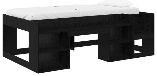 Gyerekágy keret tárolóval Fekete Tölgy 75 x 190 cm Szerelt Fa