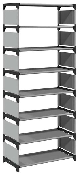 Fekete nem szőtt szövetből cipőállvány 8 szintes 54x28x124 cm
