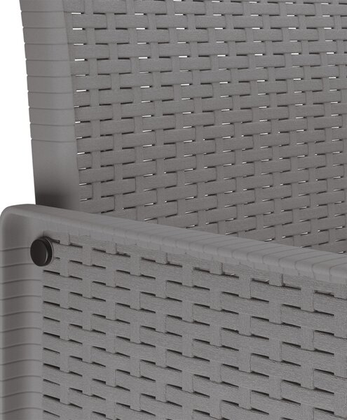 Kert étkező szett 15 pcs Világosszürke Polt rattan