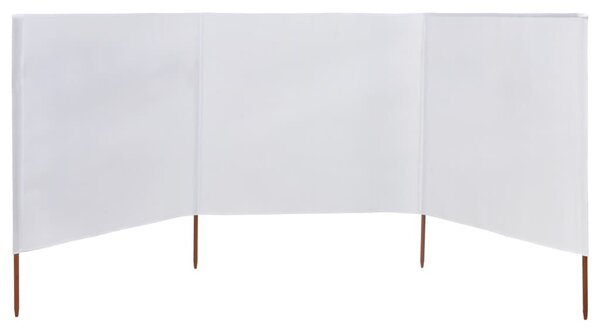3 paneles homokfehér szövet szélfogó 400 x 80 cm