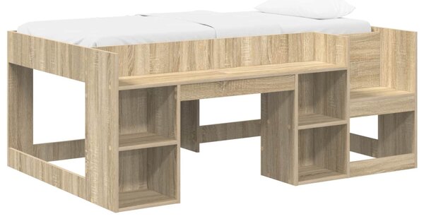 Gyerekágy keret tárolóval Sonoma Tölgy 80 x 160 cm Szerelt Fa