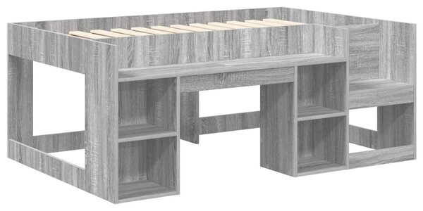 Gyerekágy keret tárolóval Szürke Sonoma 80 x 160 cm Szerelt Fa