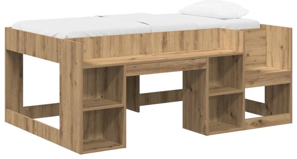 Gyerekágy keret tárolóval Kézműves Tölgy 80 x 160 cm Szerelt Fa