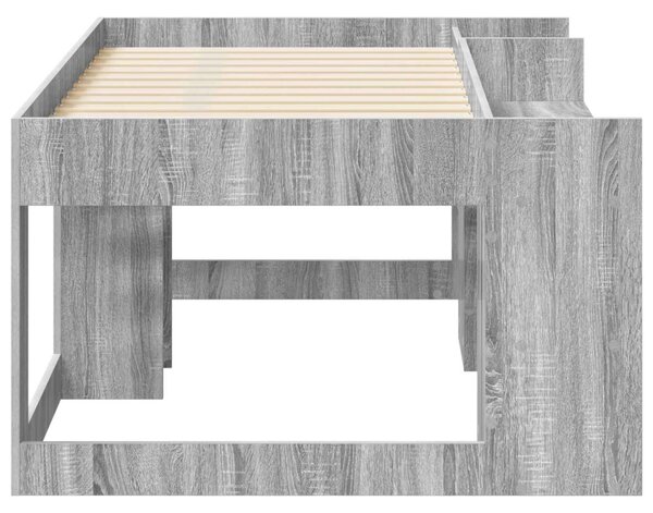Gyerekágy keret tárolóval Szürke Sonoma 80 x 160 cm Szerelt Fa