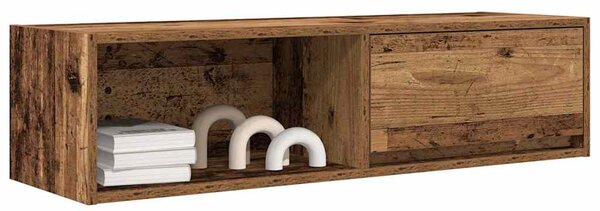 2 db antik fa szerelt fa fali TV-szekrény 100x31x25,5 cm