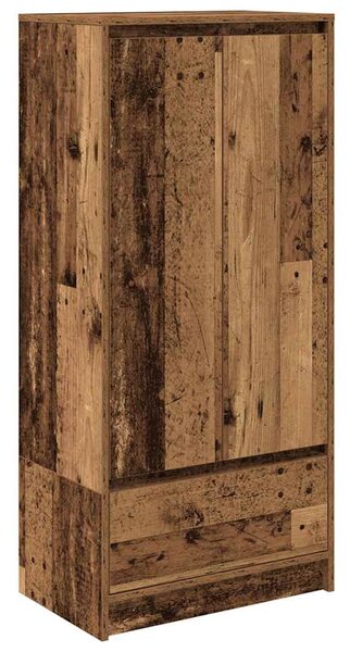 Antik fa szerelt fa szekrény fiókkal 55,5x34x119,5 cm