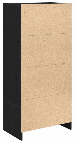 Fekete tölgy szerelt fa szekrény fiókkal 55,5x34x119,5 cm