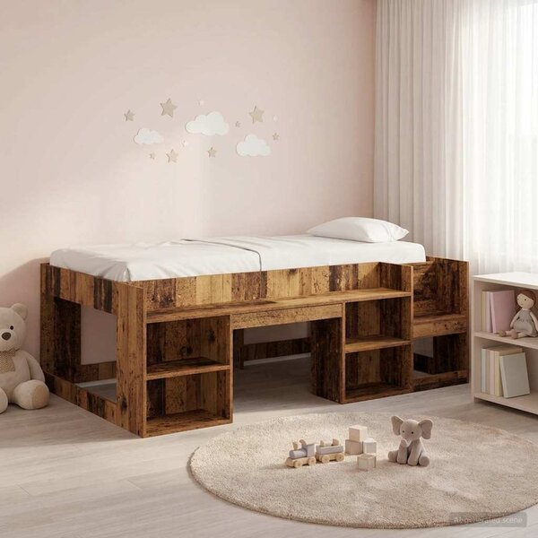 Gyerekágy keret tárolóval Antik Fa 75 x 190 cm Szerelt Fa