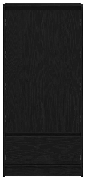Fekete tölgy szerelt fa szekrény fiókkal 55,5x34x119,5 cm