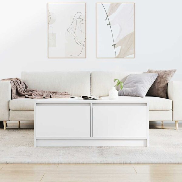Fehér dohányzóasztal fiókokkal 100x100x40 cm