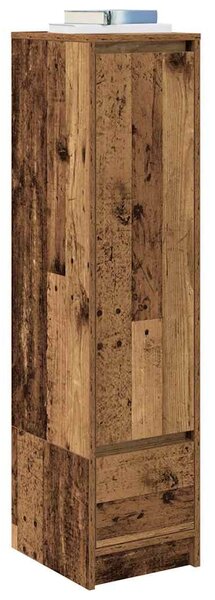 Antik fa színű szerelt fa magasszekrény 29,5x34x119,5 cm