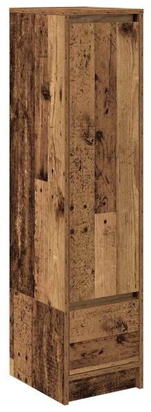 Antik fa színű szerelt fa magasszekrény 29,5x34x119,5 cm