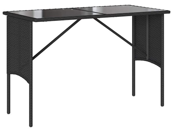 3 részes fekete polyrattan kerti étkezőgarnitúra párnákkal