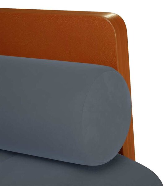 Sötétszürke bársony loveseat kanapé párnákkal 110 cm
