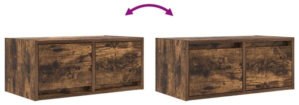 Füstös tölgy színű szerelt fa TV-szekrény 60x31x25,5 cm