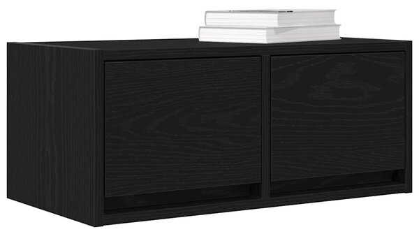Fekete tölgy színű szerelt fa TV-szekrény 60x31x25,5 cm