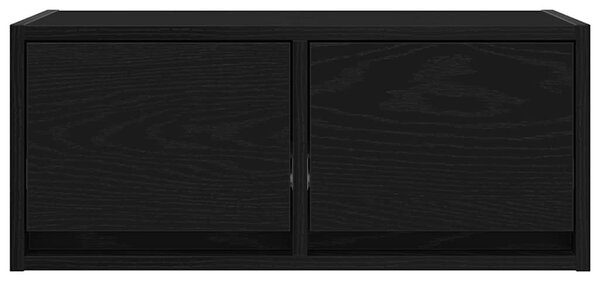 2 db fekete tölgy színű szerelt fa TV-szekrény 60x31x25,5 cm