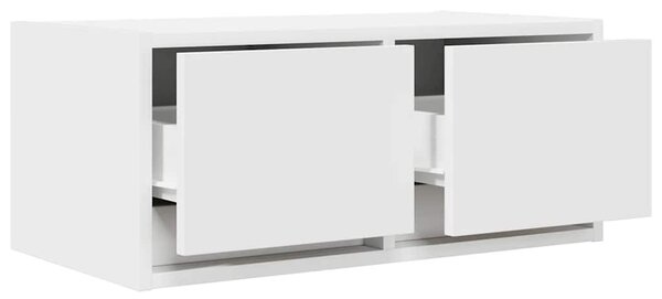 2 db fehér szerelt fa TV-szekrény 60x31x25,5 cm