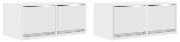 2 db fehér szerelt fa TV-szekrény 60x31x25,5 cm
