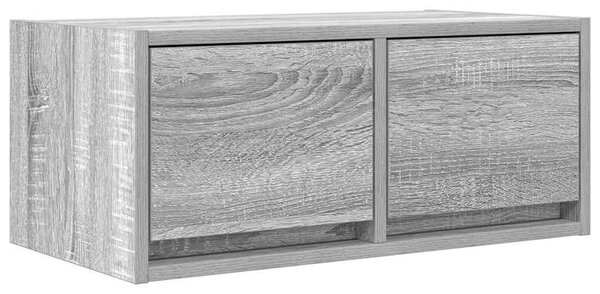 2 db szürke sonoma szerelt fa fali TV-szekrény 60x31x25,5 cm