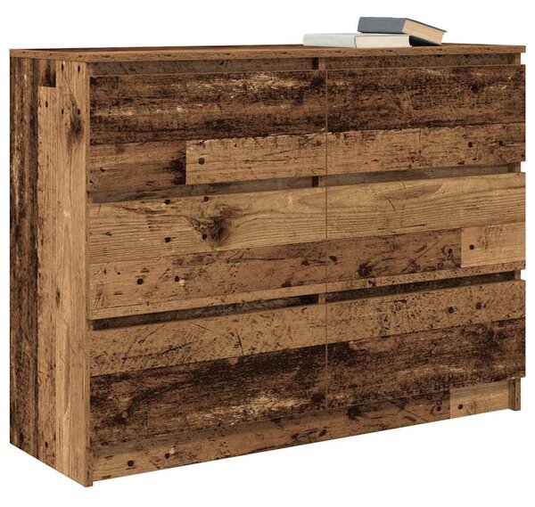 Antik fa szerelt fa tálalószekrény 100x35x76 cm