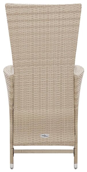 7 részes bézs polyrattan kültéri étkezőszett párnákkal